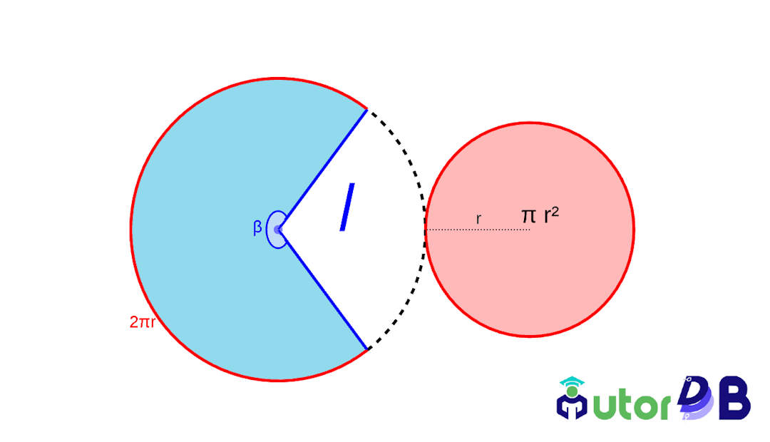 Surfaces of a right circular cone 2D and 3D depiction